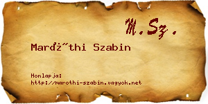 Maróthi Szabin névjegykártya
